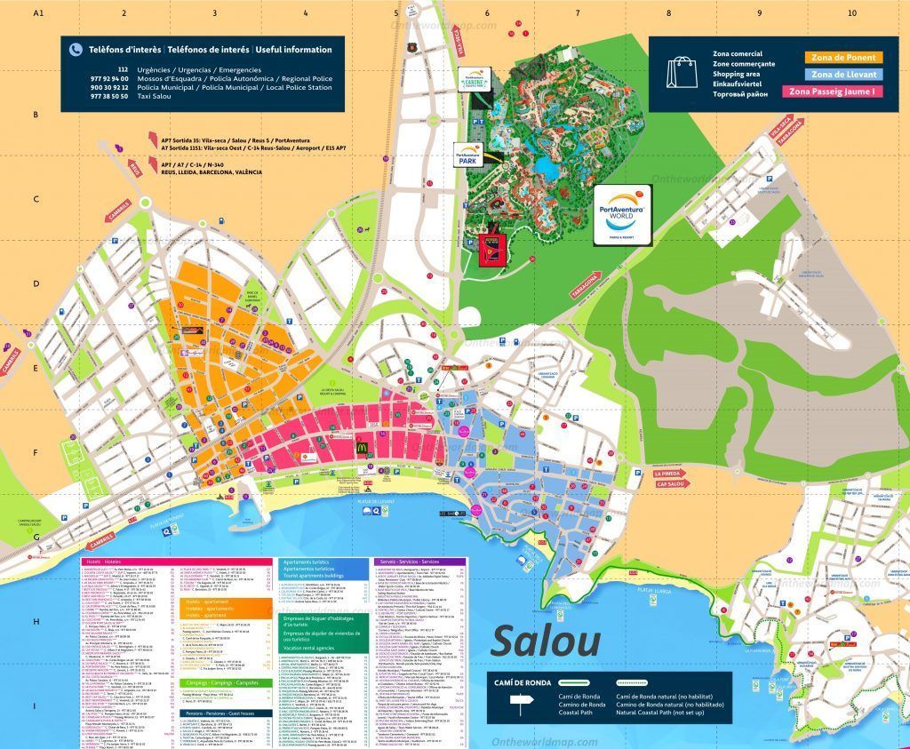 Mapa turístico de Salou
