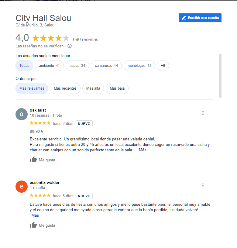 City Hall reviews Google