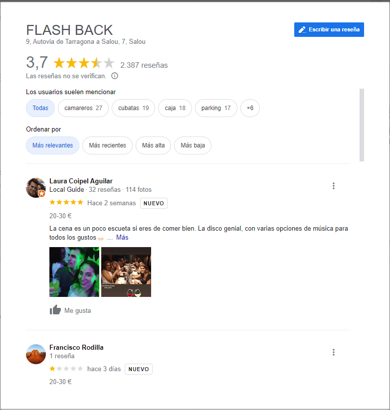 Flash Back reviews Google